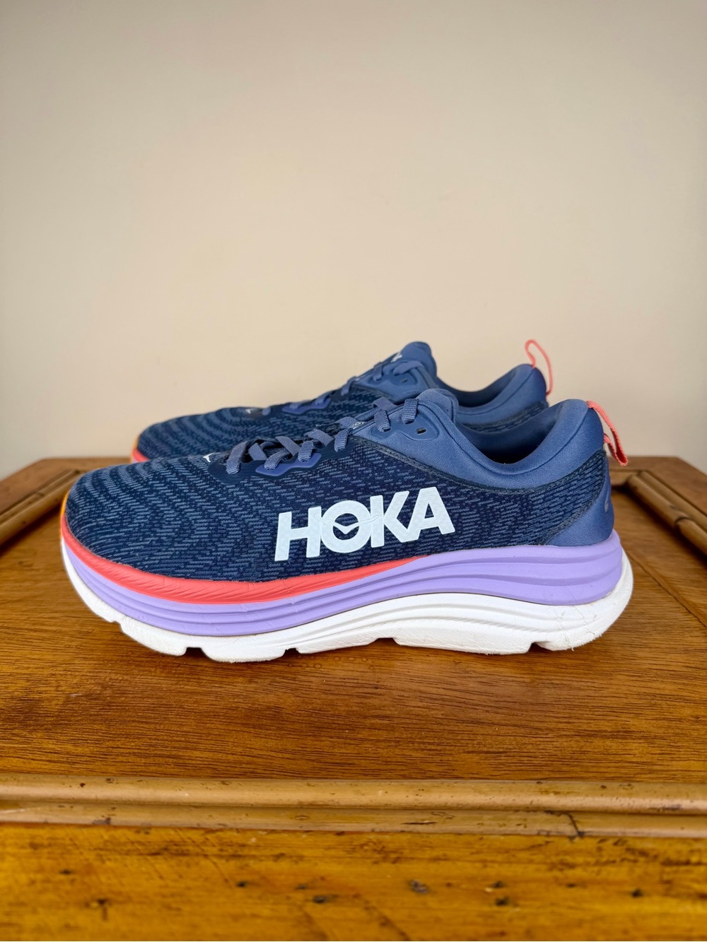 Hoka Gaviota 5 Women’s Sneakers Size 10 “Anchor / Grapefruit”